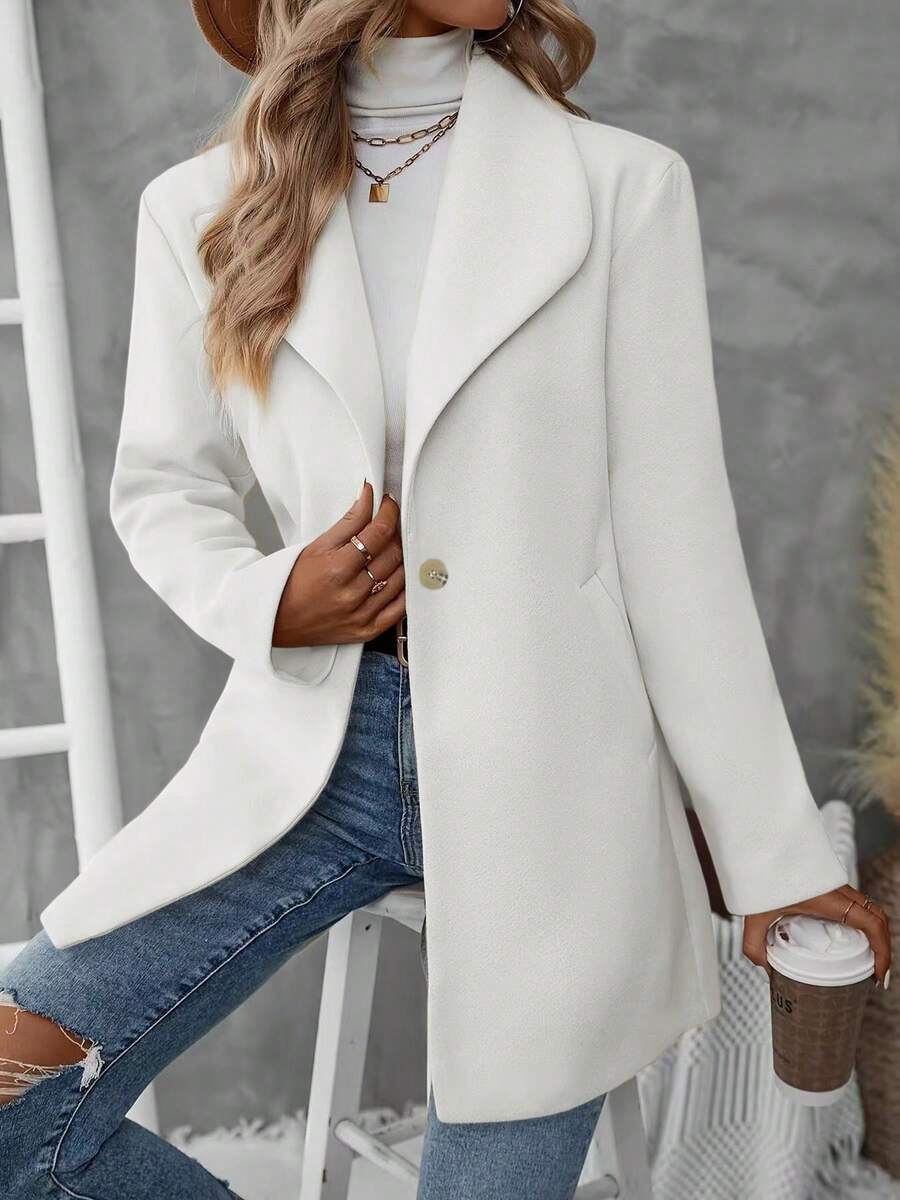 Tilde | Lang Frakke med Dobbeltradet Design