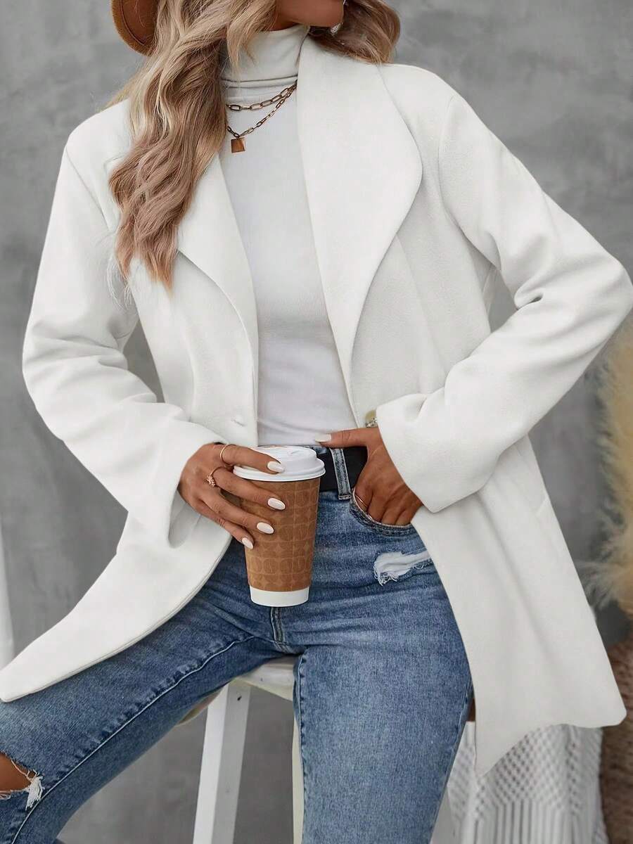 Tilde | Lang Frakke med Dobbeltradet Design