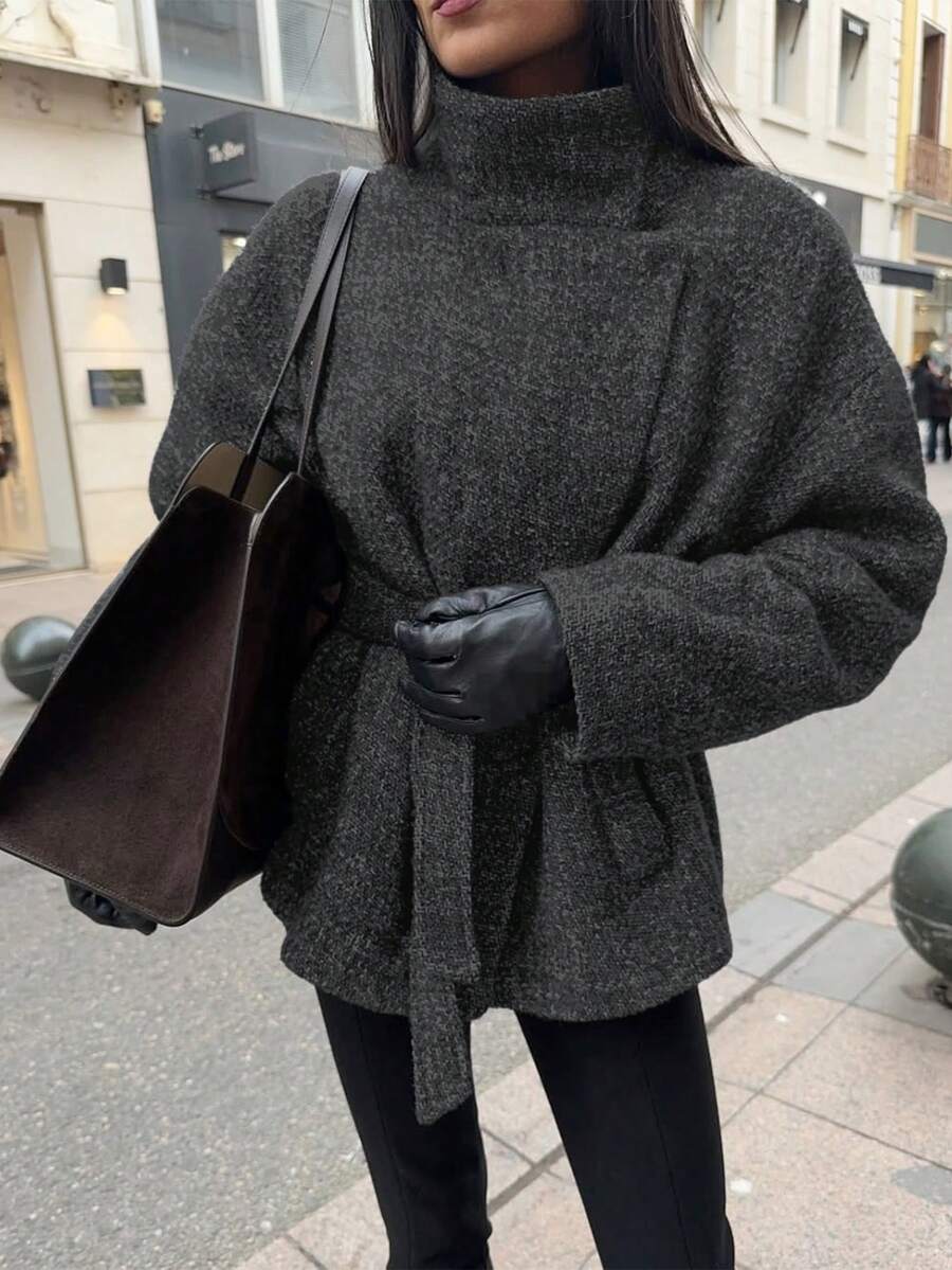 Ella | Oversized Frakke i Kunstuld