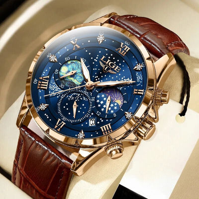 Julien™ | Luksus Månefase Ur" can be rewritten as "Julien™ | Luxury Moon Phase Watch.