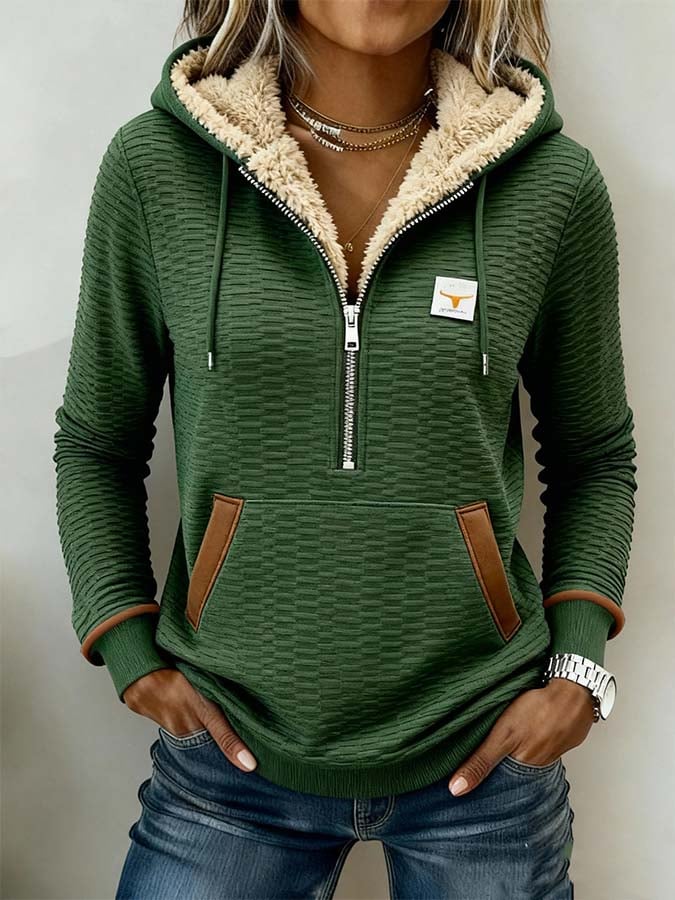 Sif | Grøn Sherpa Hoodie