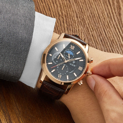 Lucien™ | Luksus Quartz Ur med Læderrem