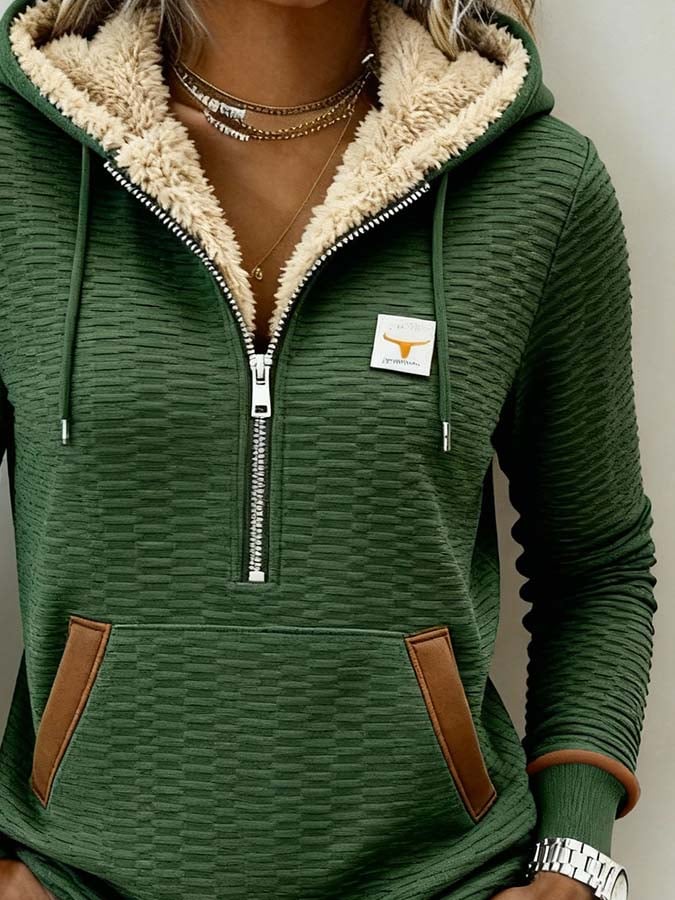 Sif | Grøn Sherpa Hoodie
