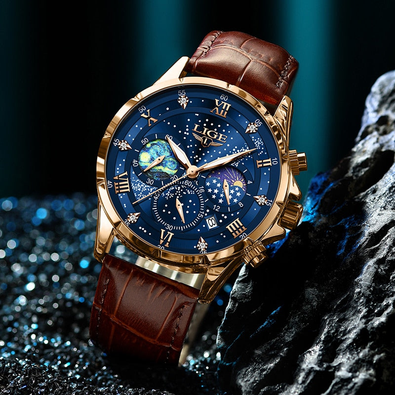 Julien™ | Luksus Månefase Ur" can be rewritten as "Julien™ | Luxury Moon Phase Watch.