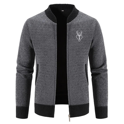 August | Strikket Herrecardigan med Hjortemotiv