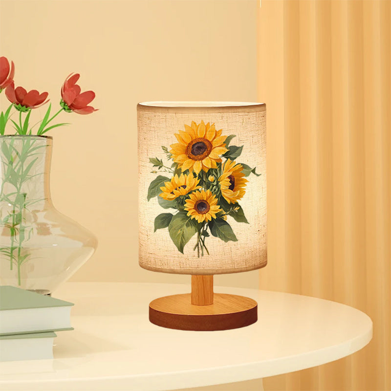 Solsikkebuket Trælamp