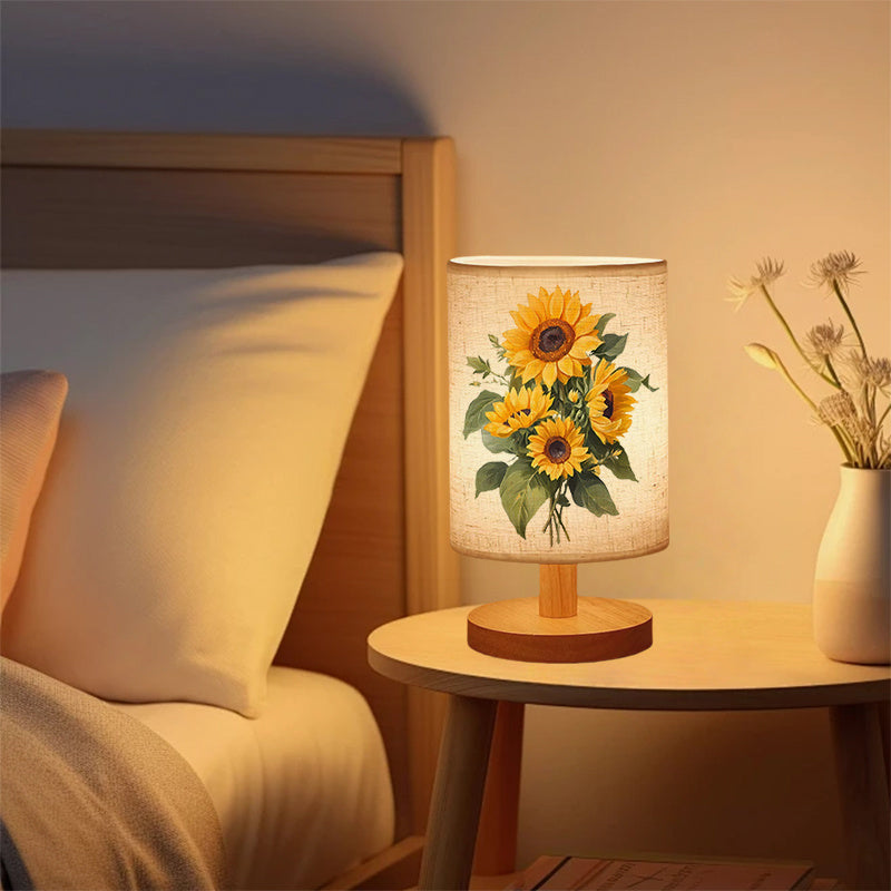 Solsikkebuket Trælamp