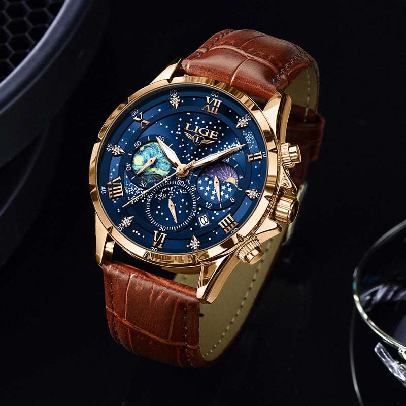 Julien™ | Luksus Månefase Ur" can be rewritten as "Julien™ | Luxury Moon Phase Watch.