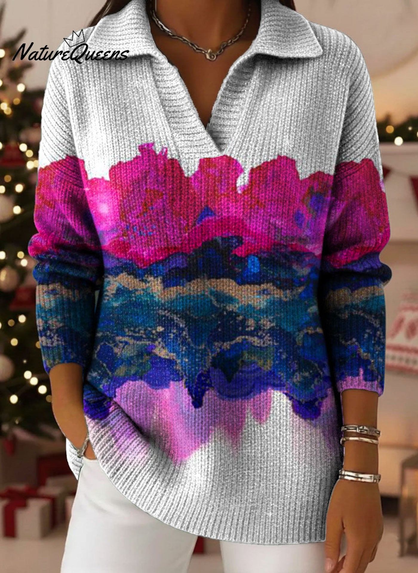 Freja | Kunstnerisk Vintermix Striktrøje