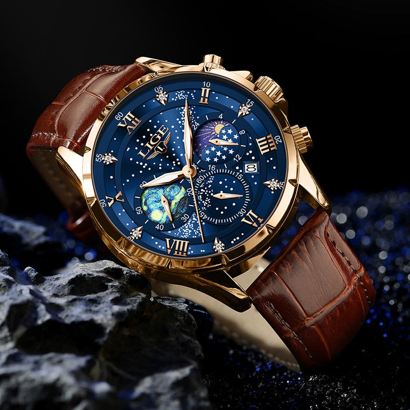 Julien™ | Luksus Månefase Ur" can be rewritten as "Julien™ | Luxury Moon Phase Watch.