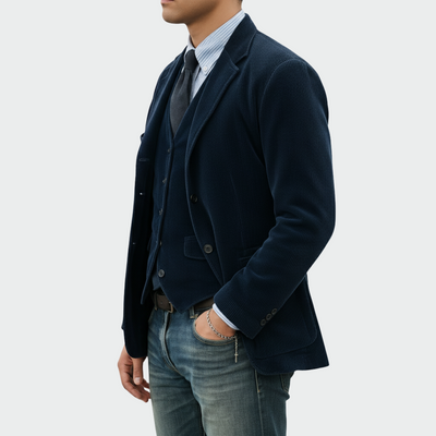 Tommy | 2-delt sæt: Blazer og vest i fløjl