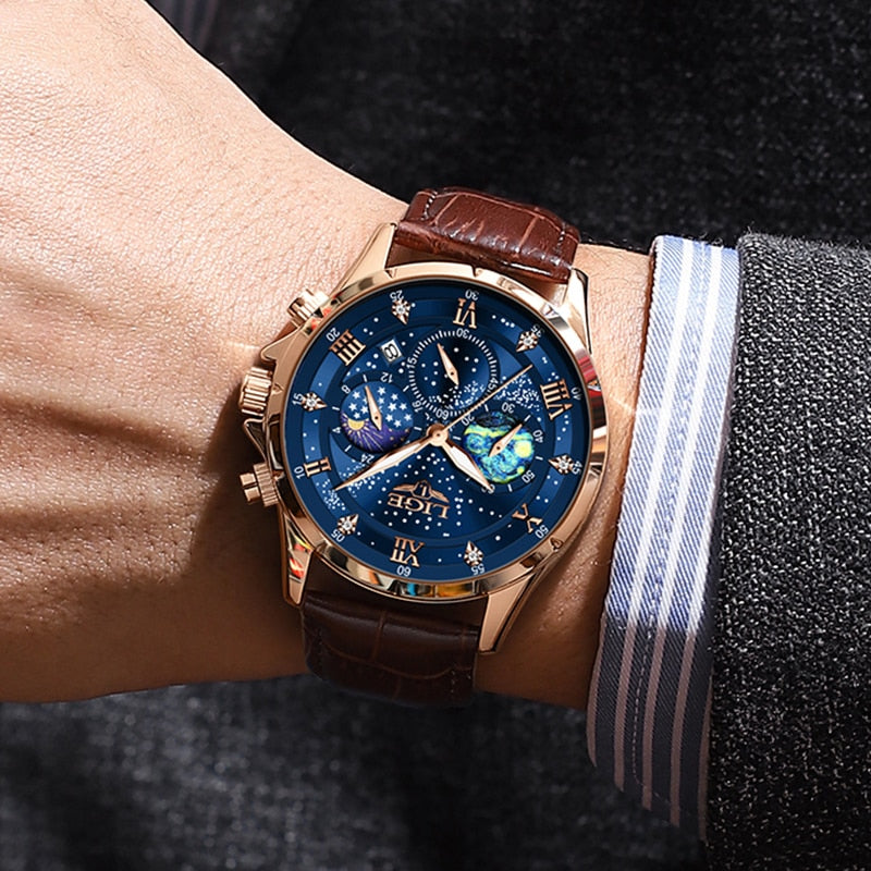 Julien™ | Luksus Månefase Ur" can be rewritten as "Julien™ | Luxury Moon Phase Watch.