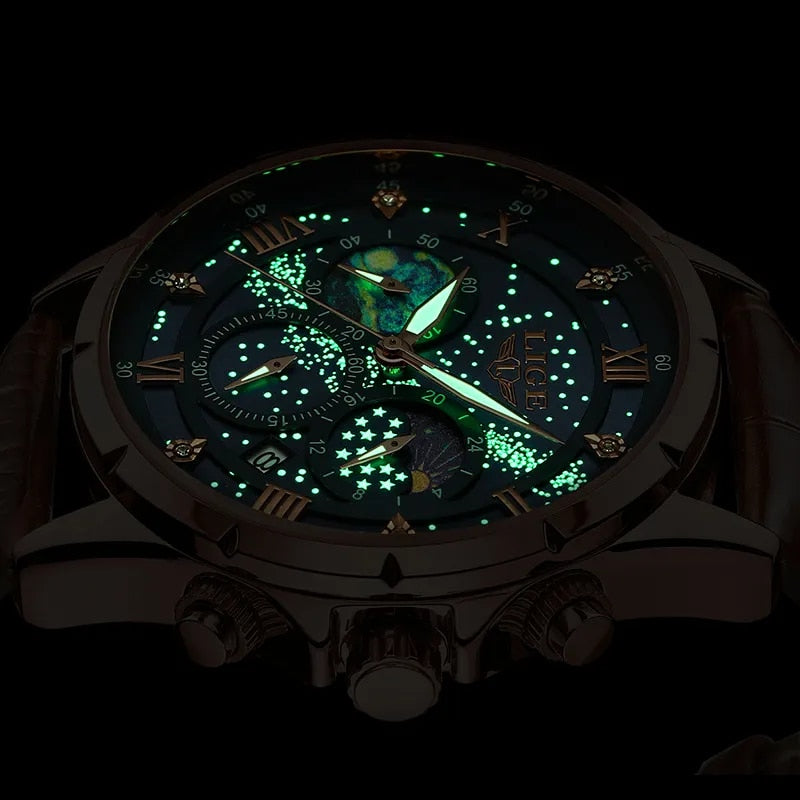 Julien™ | Luksus Månefase Ur" can be rewritten as "Julien™ | Luxury Moon Phase Watch.